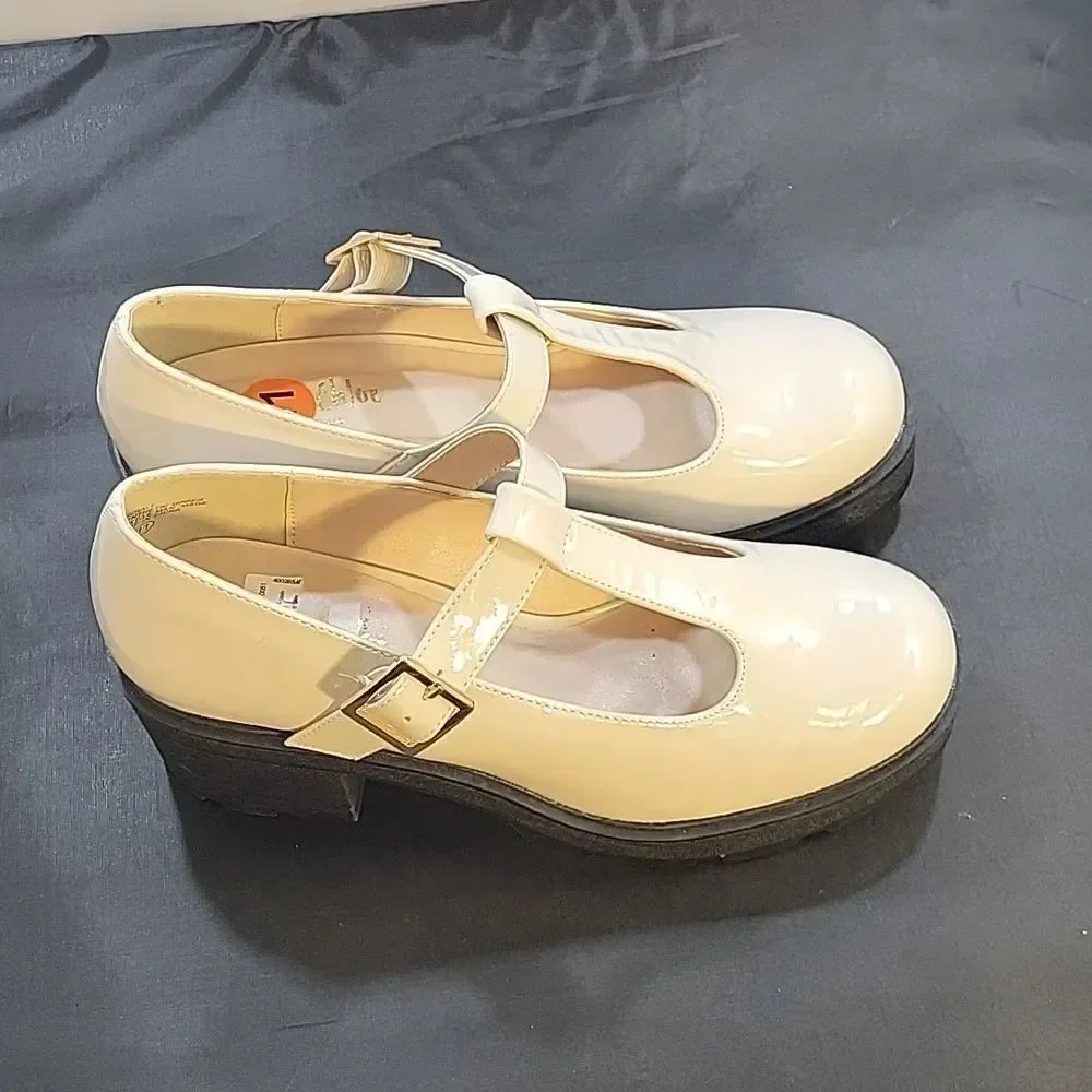BRAND NEW CHASE+C WOMEN’S ROUND TOE T-STRAP BLOCK HEEL SHOE G1